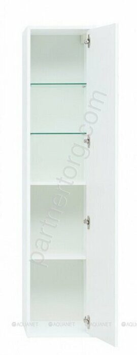 Lino 35 белый матовый шкаф-пенал для ванной комнаты Aquanet