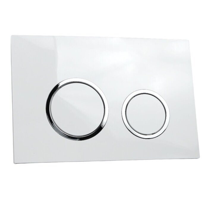 Клавиша смывная для инсталляции, белый+серебрянное кольцо, круг, тонкая Beta CS20WT+C