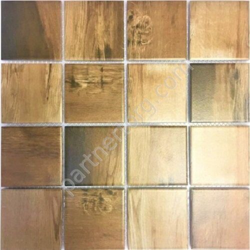 Коричневая крупная керамогранитная мозаика Porcelain series PR7373-41