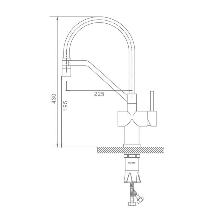 Raglo R86.41.06 смеситель для кухни со съемным изливом на магните, черный