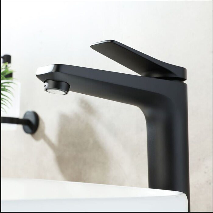 Bronx LM3709BL, смеситель для раковины монолитный, с донным клапаном, черный Lemark