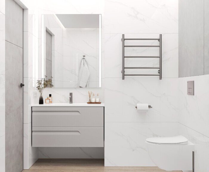 Calacatta Genius белый полированный керамогранит 60х120см Ceradim