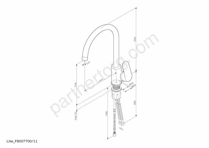 Like смеситель для кухни сатин AM.PM F8007711 Распродажа