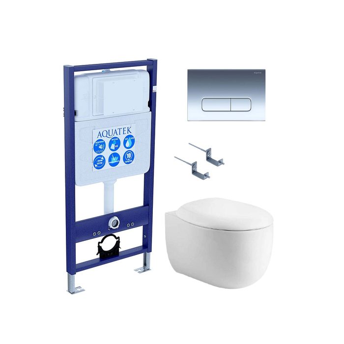 Set Aquatek Альтаир комплект рама INS-0000012, крепление KKI-0000002, унитаз AQ1980-00 и клавиша смыва KDI-0000016