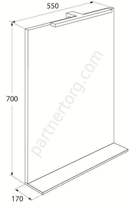 Кусто зеркало для ванной комнаты 55 см с LED подсветкой Иддис