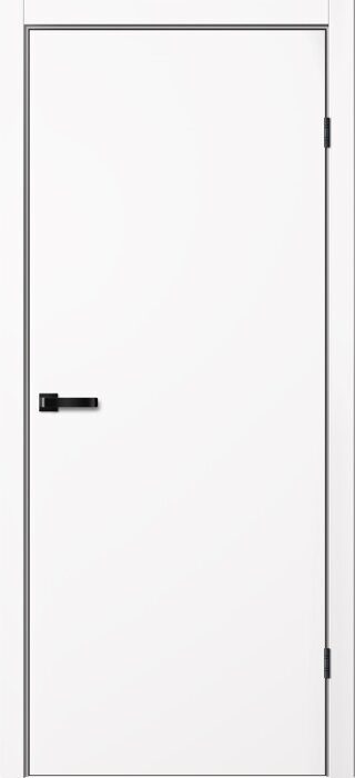 LF01 ПГ Loft FlyDoors дверь межкомнатная айс с черной ПВХ кромкой
