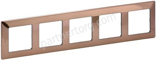 Рамка 5 постов для серии Valena Legrand Life в цвете медь