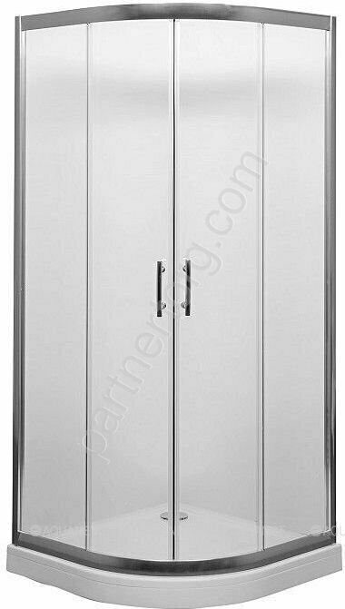 Aquanet Alfa NAA2142, душевой уголок полукруглый, 100х100х210 см, прозрачное стекло, профиль хром