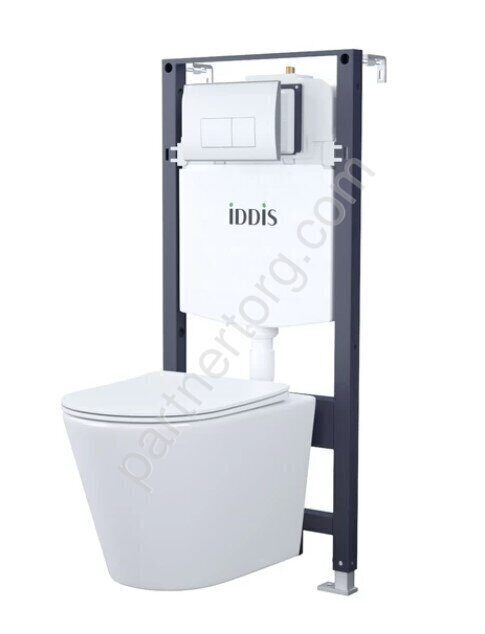 Комплект Iddis инсталляция Profix клавиша хром с подвесным унитазом Calipso с сидением