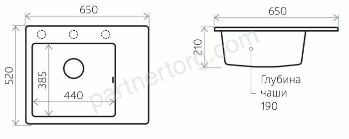 Fostogran Юнона, 650x520 кварцевая кухонная мойка в ассортименте