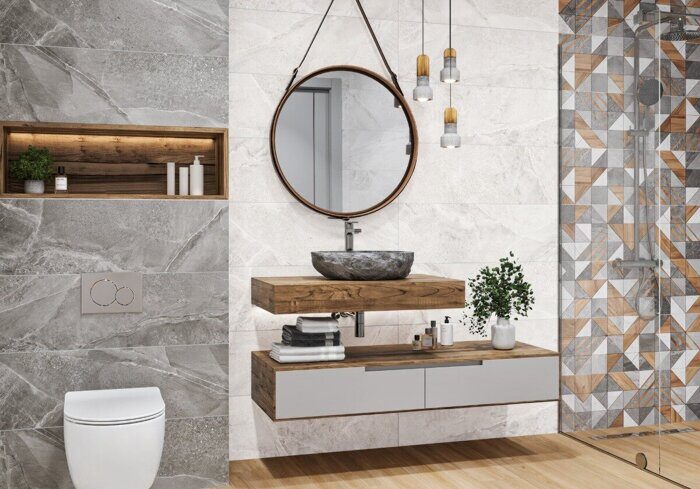 Kioto Light Delacora настенная плитка белая глянцевая 30х90см