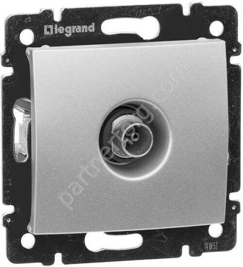 Legrand Valena Classic розетка ТВ "звезда" 2400МГц, с лицевой панелью, цвет алюминий