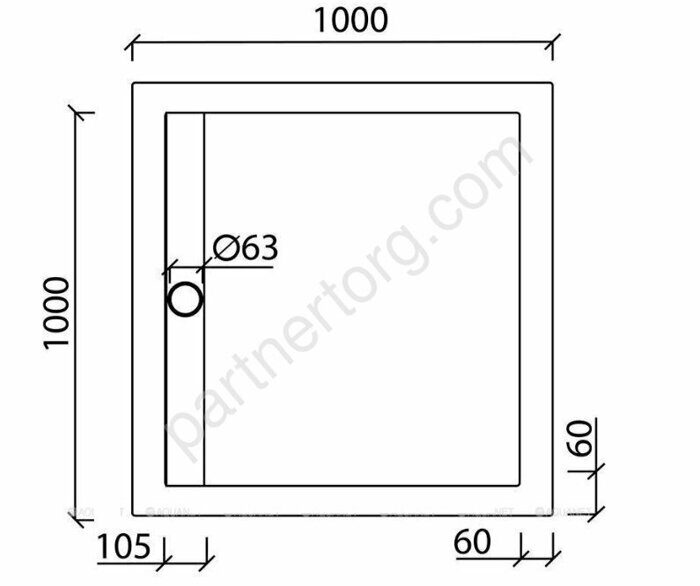 Stone Lite GB1000S 100x100см душевой поддон литьевой мрамор  Aquanet с ножками и панелью