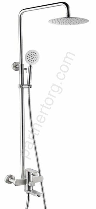 HB24806 душевая система с верхним душем, смесителем и ручной лейкой, хром Haiba