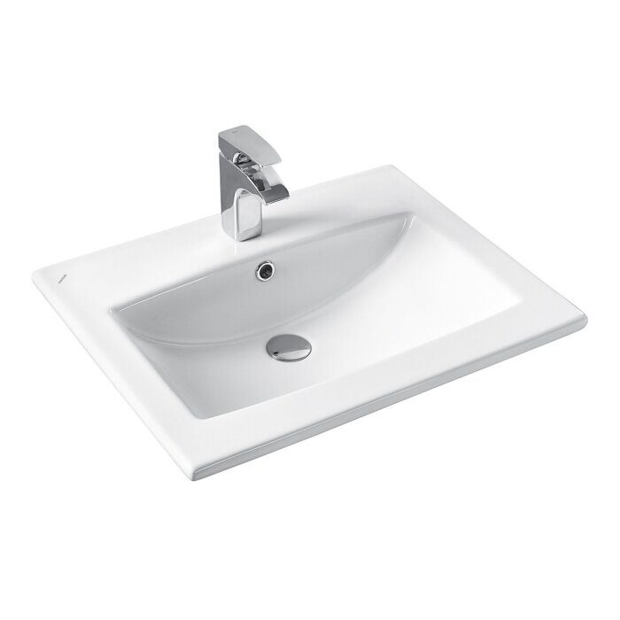 Либерти 60 см тумба подвесная дуб эльвезия для ванной комнаты с раковиной Элина 60 Aquaton