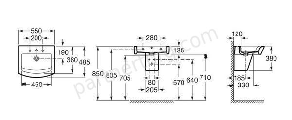 Hall Roca раковина 55х48 см