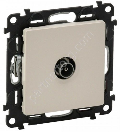 Legrand Valena Life розетка ТВ проходная 1,5/14дБ 0-2400 МГц, с лицевой панелью, цвет слоновая кость