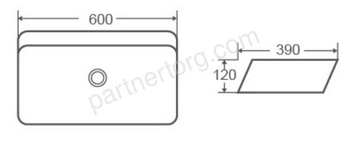 CeramaLux 2243 раковина настольная прямоугольная белая