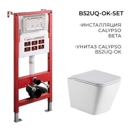 B52UQ-OK-SET подвесной унитаз Торнадо ультра тихий CS52UQ-OK и инсталляции CS501A