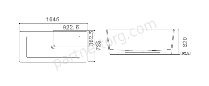 NSB-16720M ванна искусственный камень, размер 164,5x72,5 см