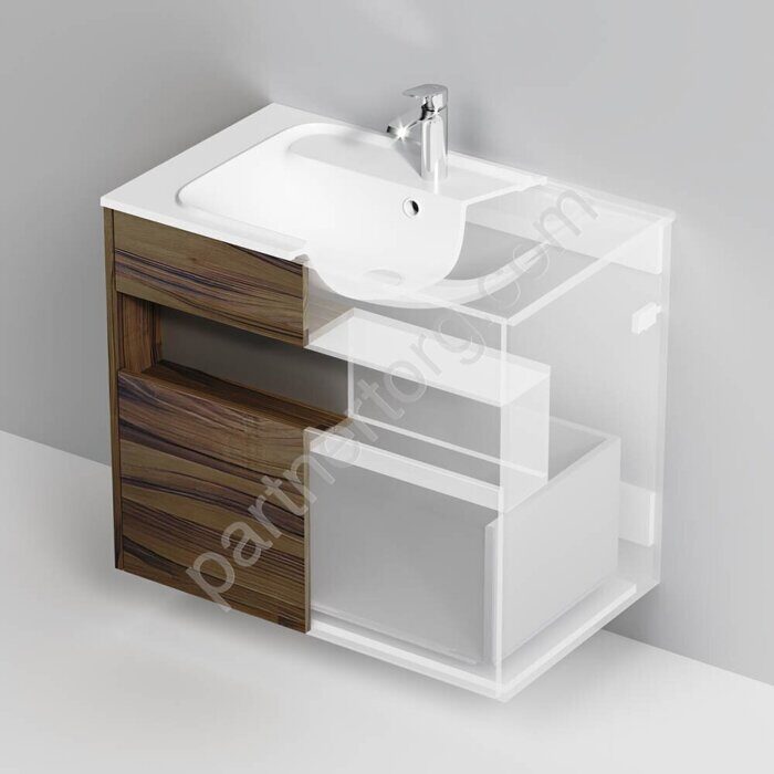 Func тумба под раковину с нишей и 1 ящиком, 80 см, дуб крафт, универсальная AM.PM M8FFUX0801OF