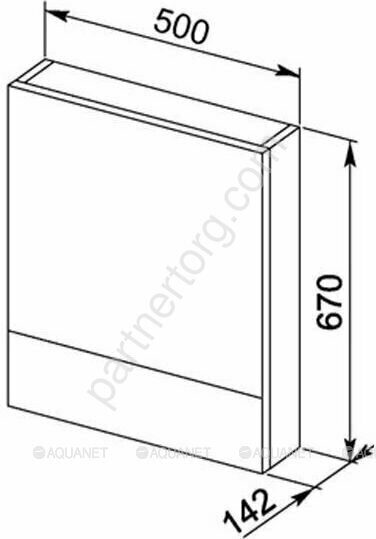 Нота 50 зеркальный шкаф белый камерино для ванной комнаты Aquanet
