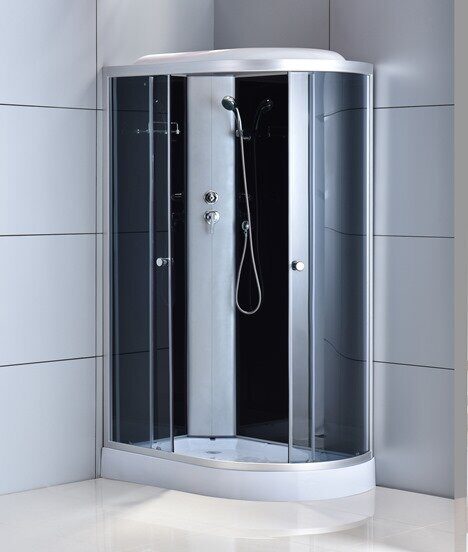 ODA-8407 душевая кабина асимметричная 120х80, тонированное стекло, низкий поддон