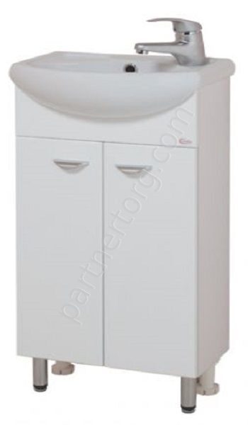 Азов 40.10 белая напольная тумба для ванной комнаты Onika с умывальником Азов 40