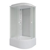 Niagara Promo P120/80/40L/MT, душевая кабина асимметричная 120х80х215 см, матовое стекло, высокий поддон, белый профиль