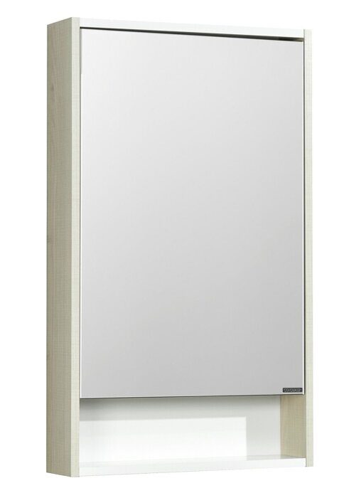 Рико 50 см зеркальный шкаф подвесной белый/ясень фабрик для ванной комнаты Aquaton