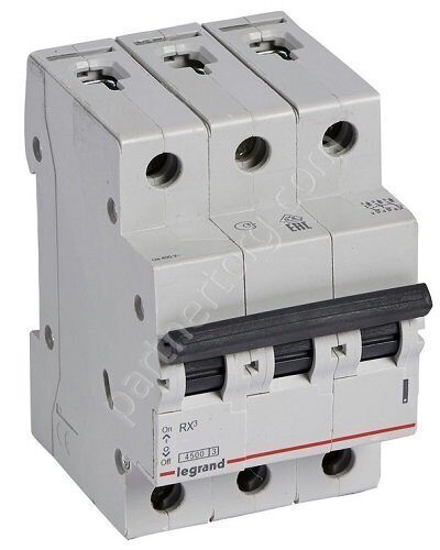 Автоматический выключатель три полюса RX3 63А 3П 4500 Legrand