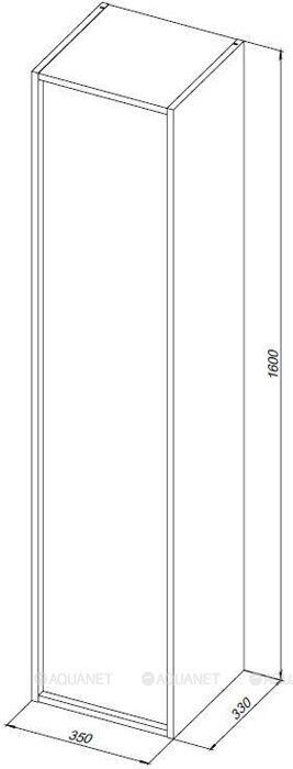 Lino (Flat) 35 дуб веллингтон шкаф-пенал для ванной комнаты Aquanet