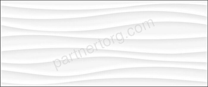 White Planet плитка облицовочная белая Волна глянцевая Global Tile 60х25см
