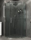 Niagara Eco NG-1010-14D душевое ограждение 100х100см трапеция, распашное, хром, стекло прозрачное