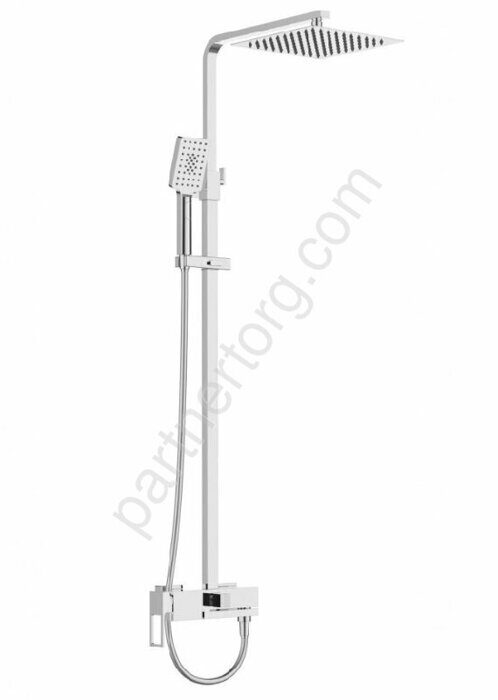 BelBagno LUC-VSCM-CRM стойка с тропическим душем и смесителем, хром