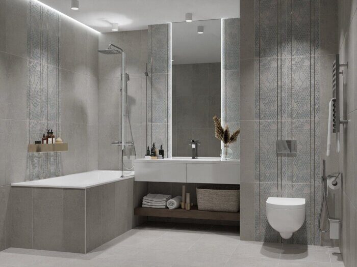 Global Ajour декор серый матовый 31х63см Azori