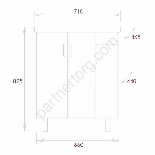 Тимбер 70 тумба для ванной комнаты белый /дуб сонома Onika с умывальником Фостер 70см