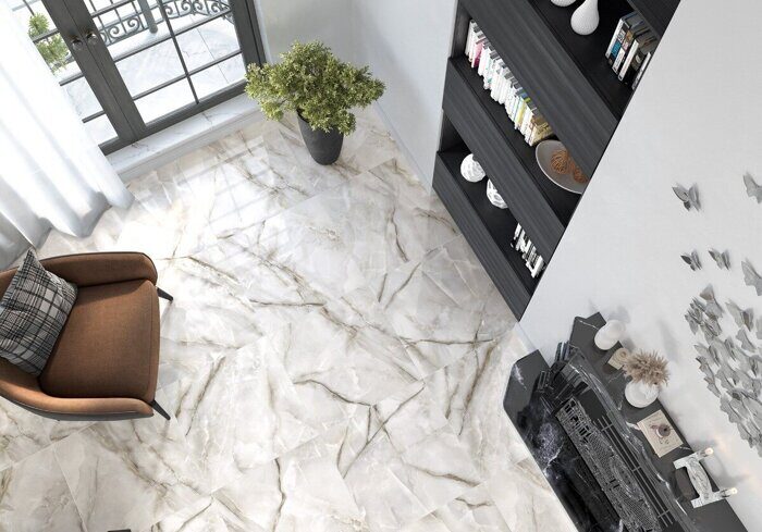 Onyx Royal Gray LCM керамогранит серый глянцевый 60х60см