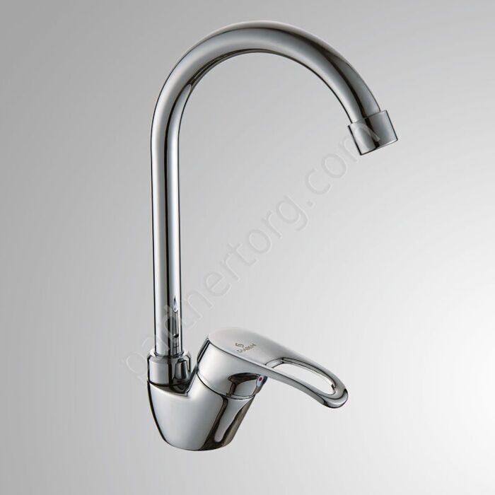 Б 22 смеситель для умывальника с высоким изливом, одноручный Славен