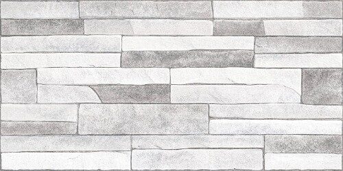 Discover настенная плитка серая матовая декофон 25х50см Alma Ceramica TWU2550DCV17