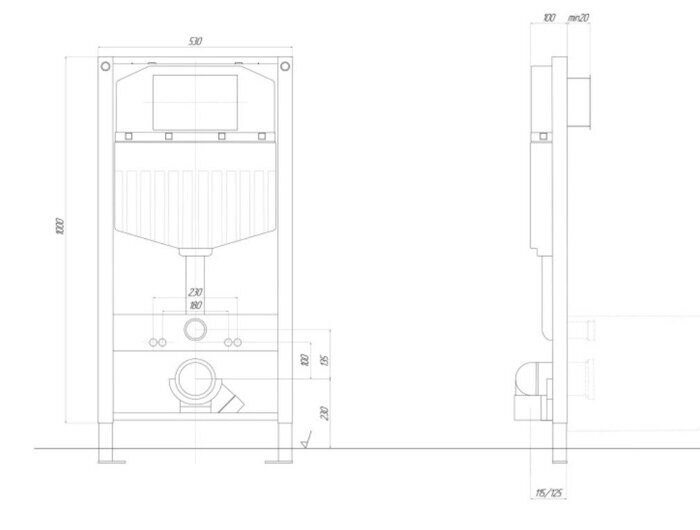 Set Aquatek Европа New-016/023  унитаз безободковый с сидением, инсталляция с клавишей хром