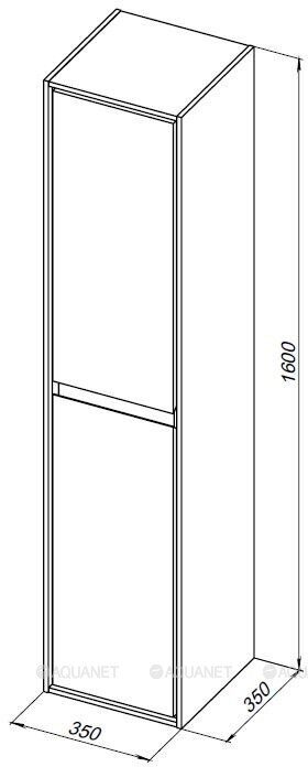 Милан 35 шкаф-пенал дуб рустикальный для ванной комнаты Aquanet