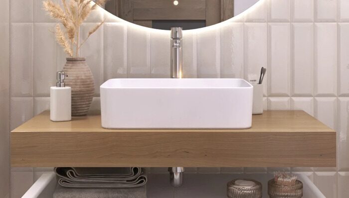 Unit 100 Velvex столешница под раковину дуб французский для ванной комнаты