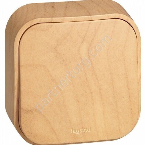 Legrand Quteo переключатель 1-клавишный 10АX 250В, цвет светлое дерево