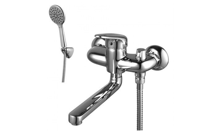 Luna LM4114C смеситель для ванны и душа с плоским поворотным изливом, хром Lemark