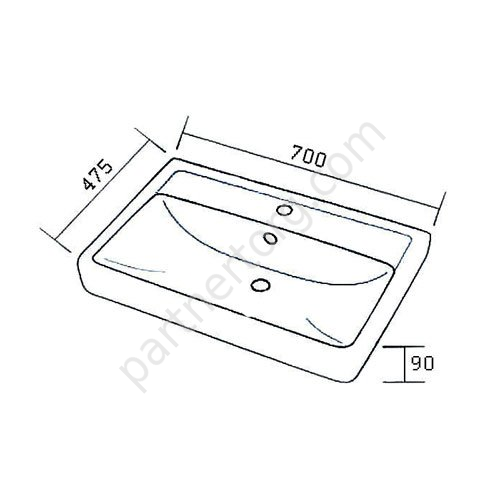 Балтика-Квадро 70.10 тумба для ванной комнаты Оника с умывальником Q-70