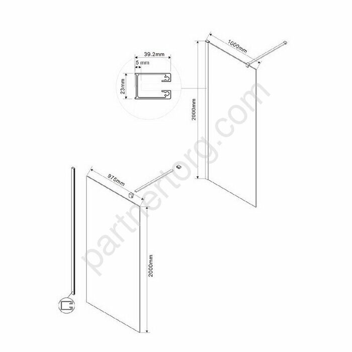 Vincea Walk-In VSW-1H100CL, душевая перегородка 100х200 см, профиль хром