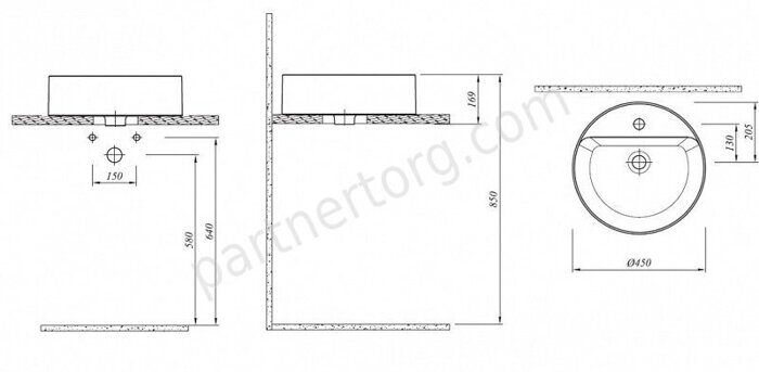 Smartedge Creo раковина накладная круглая