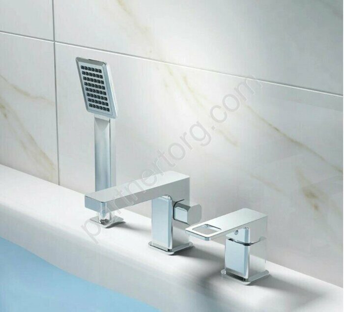 HB80615 смеситель врезной на борт ванны 3 отверстия хром Haiba