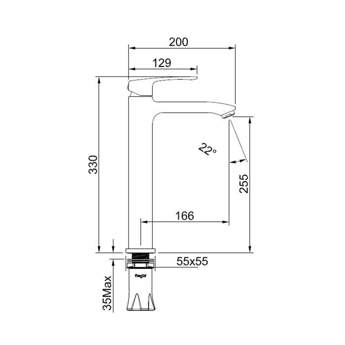Raglo R01.15.09 смеситель для раковины высокий графит